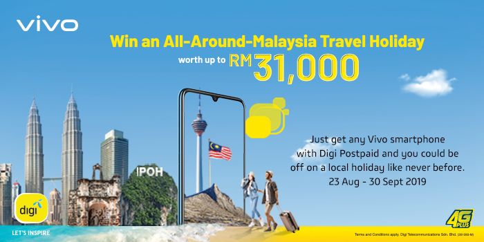 In conjunction with Merdeka Day and Malaysia Day, vivo Malaysia collaborates with Digi to explore Malaysia with their fans starting from 23rd August till 30 September 2019.