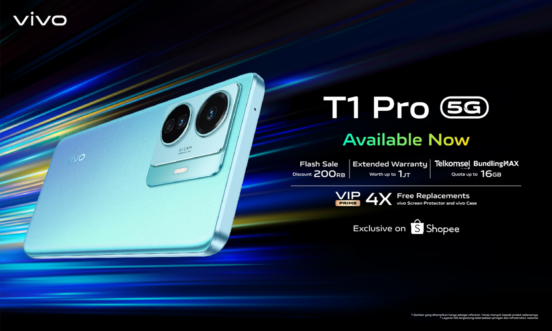 vivo T1 Pro 5G : Dapatkan smartphone gaming flash sale 200RB di bulan May 2022