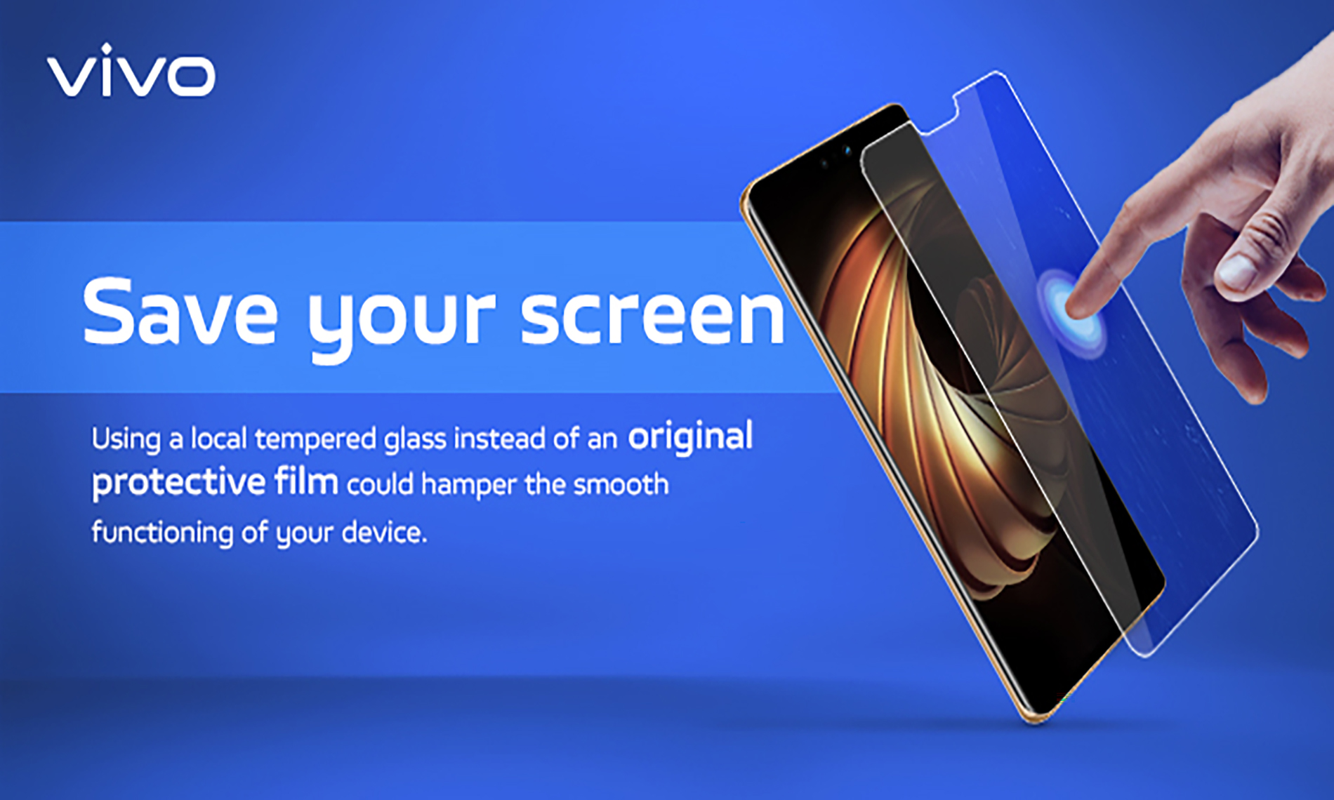 Save your screen from a local tempered glass and use an original protective film instead!
