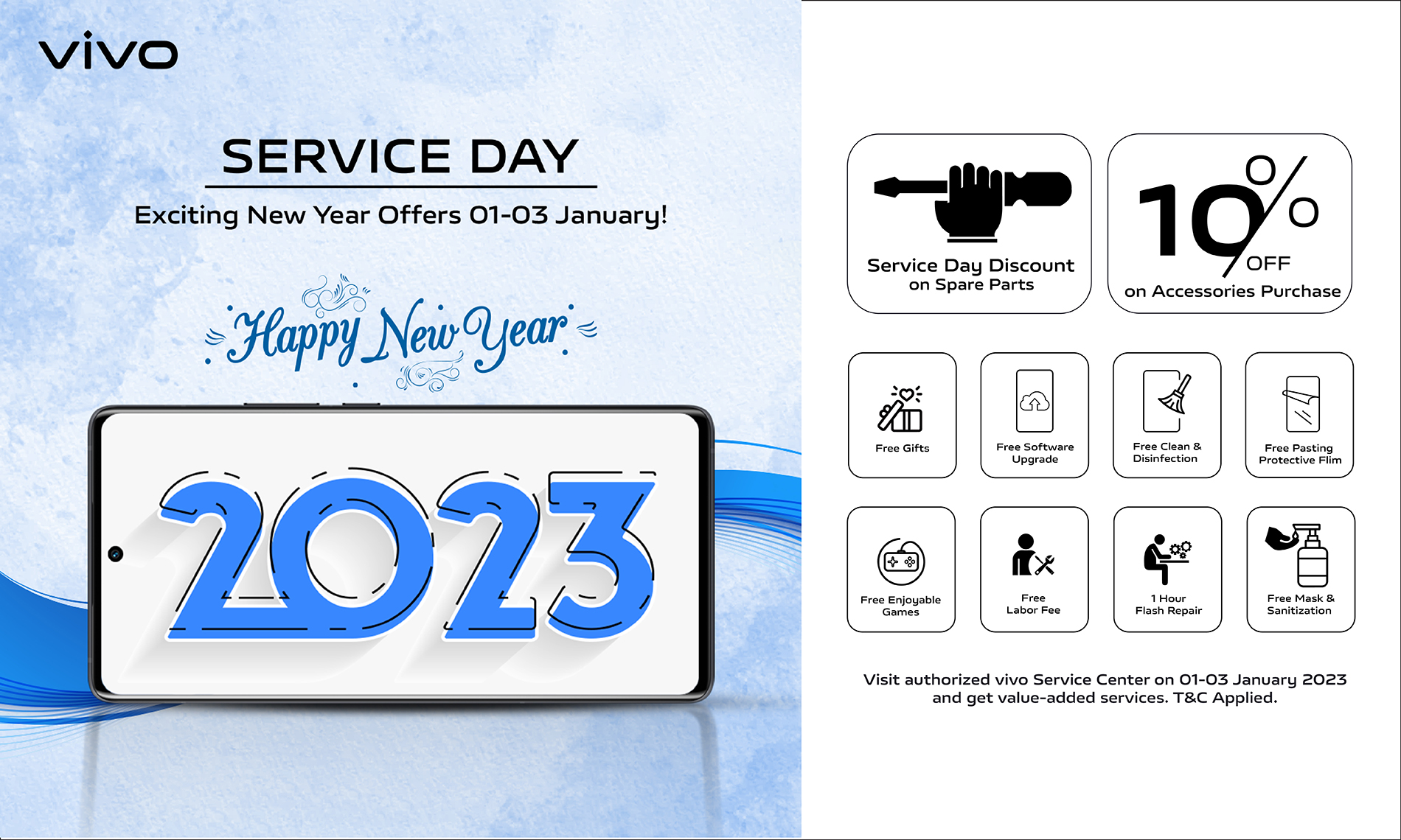 'Happy New Year-2023 with Service Day' Offers with Exciting Gifts!!