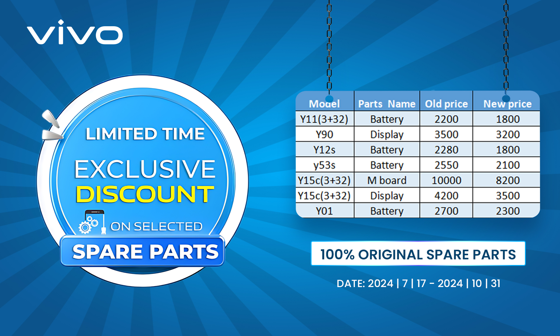 Summer Discounts on Spare Parts