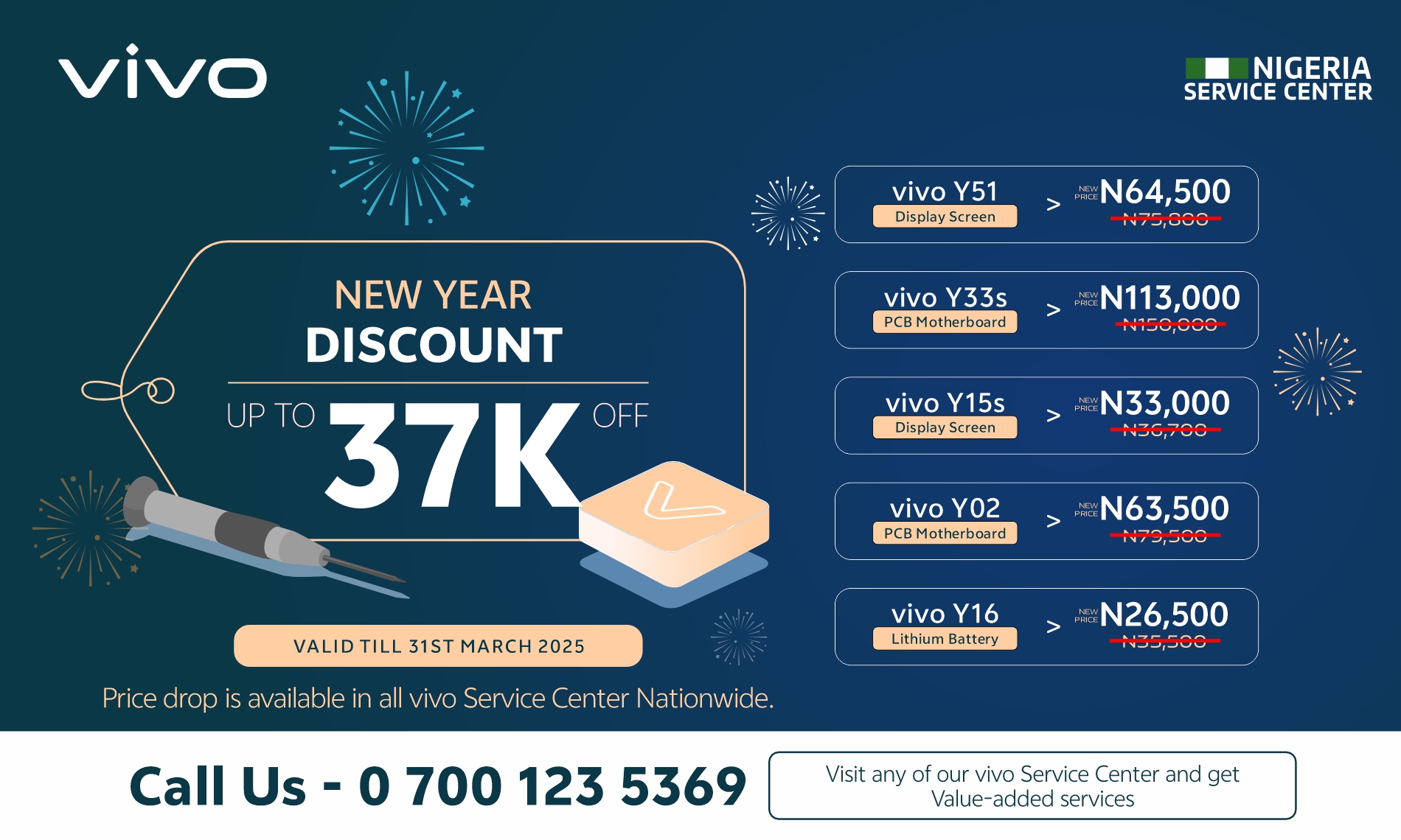 vivo New Year discount Repair