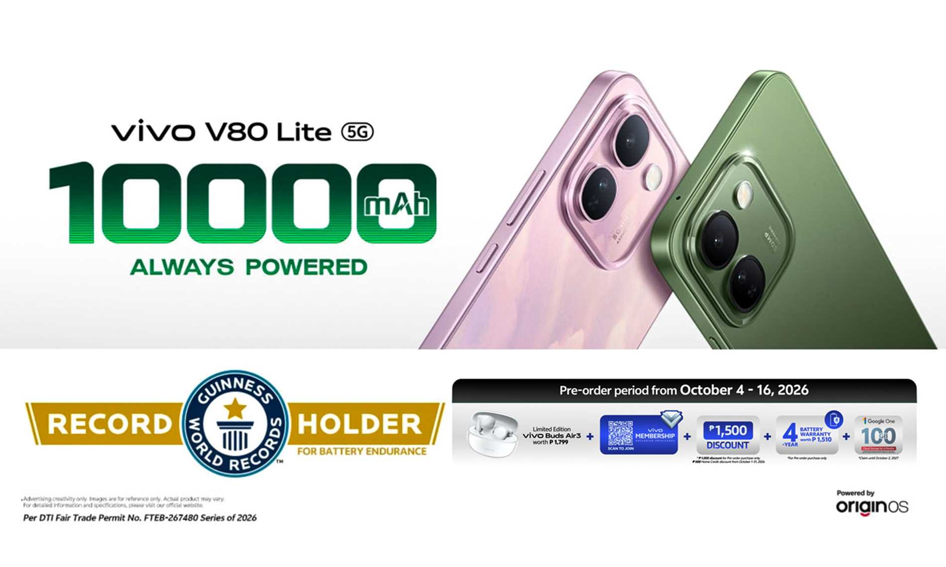 vivo V80 Lite launches in PH with 10000mAh battery at Php 24,999