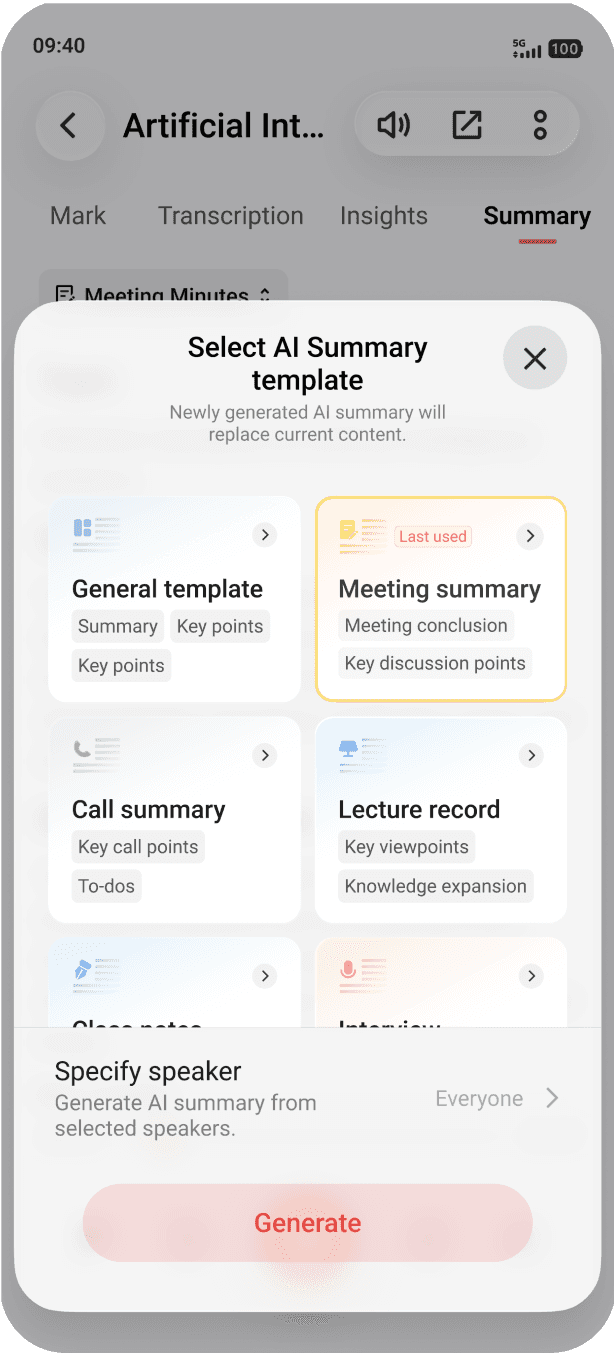 vivo OriginOS 7 featuring multi-template summary