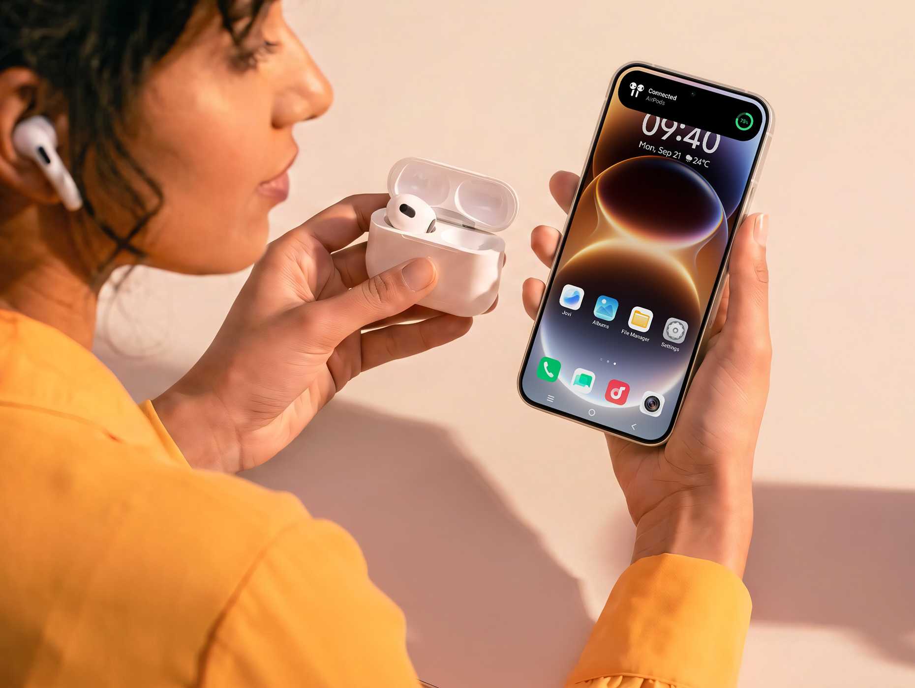iQOO OriginOS 7 with AirPods connectivity