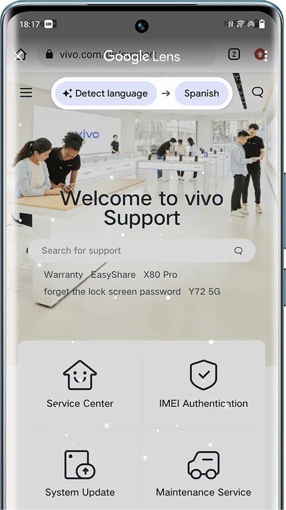 vivo v29 one-tap translation KE