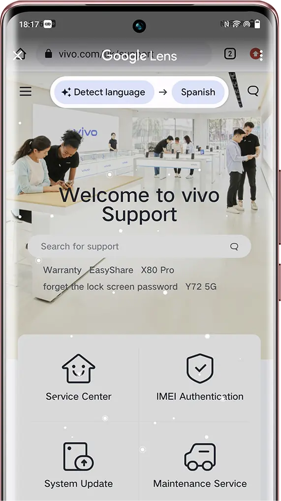 vivo v29 one-tap translation SA/EN