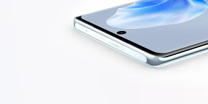 vivo V30 綻放白，採用一體式雲階設計