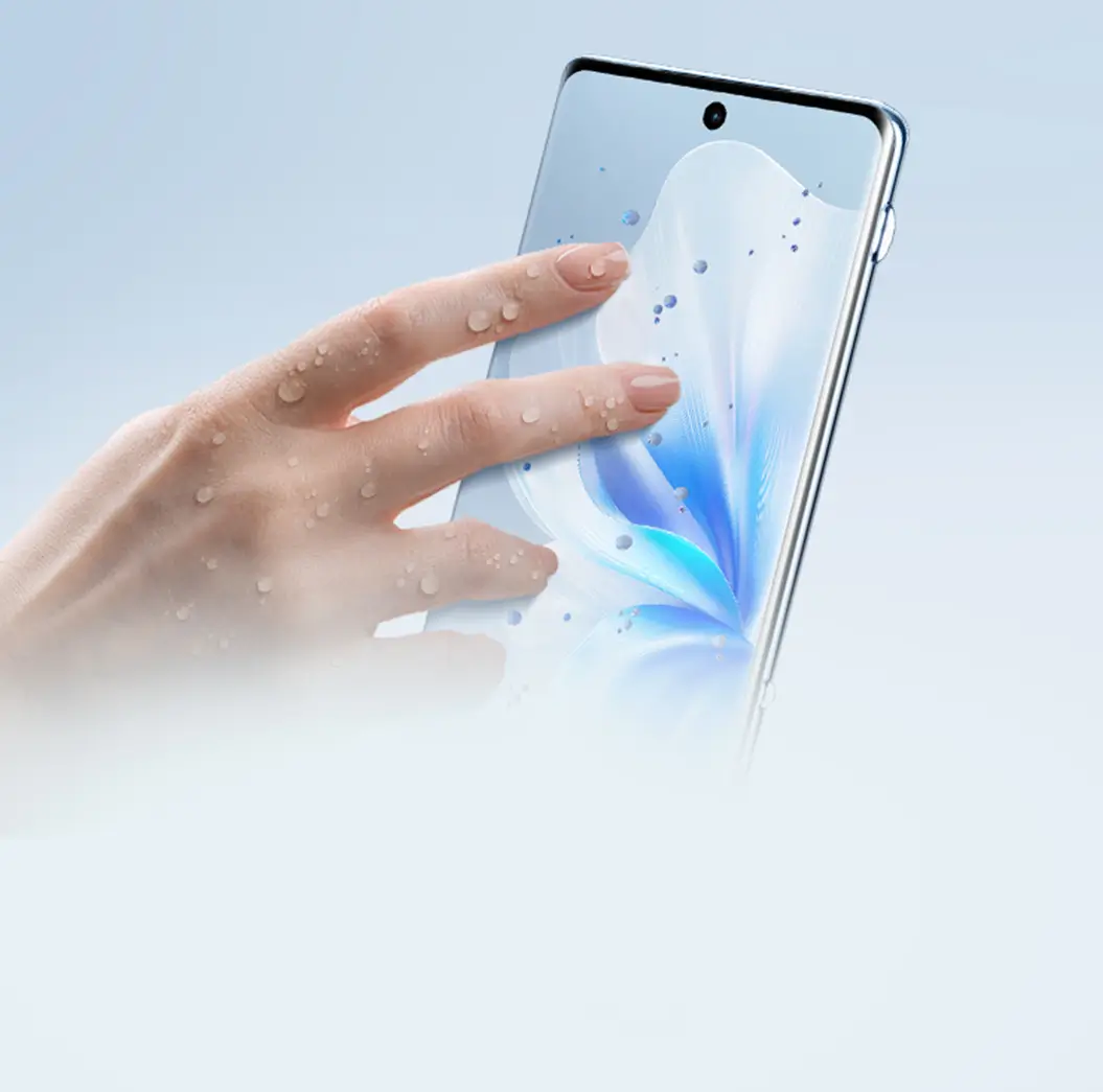 vivo V30 在手沾濕的情況下進行觸控,依然可精準操作