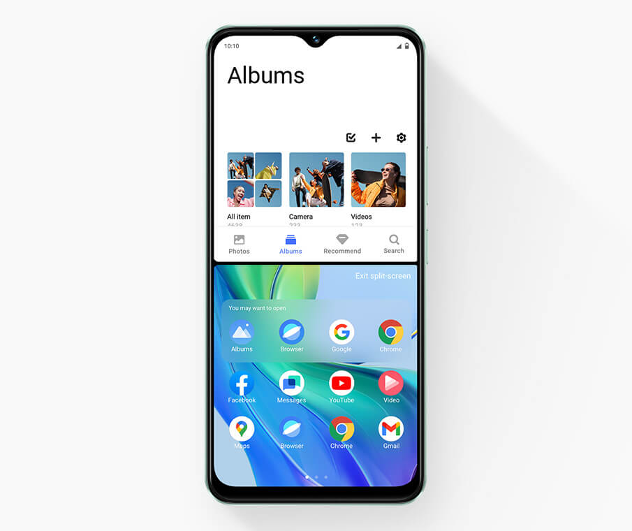 vivo Y03 with split-screen mode function