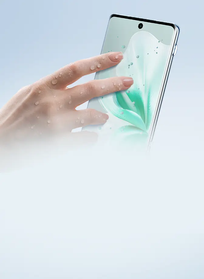 vivo V30 在手沾濕的情況下進行觸控,依然可精準操作