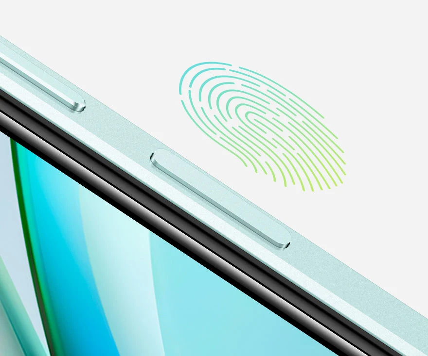 vivo Y18 phone with side-mounted fingerprint sensor