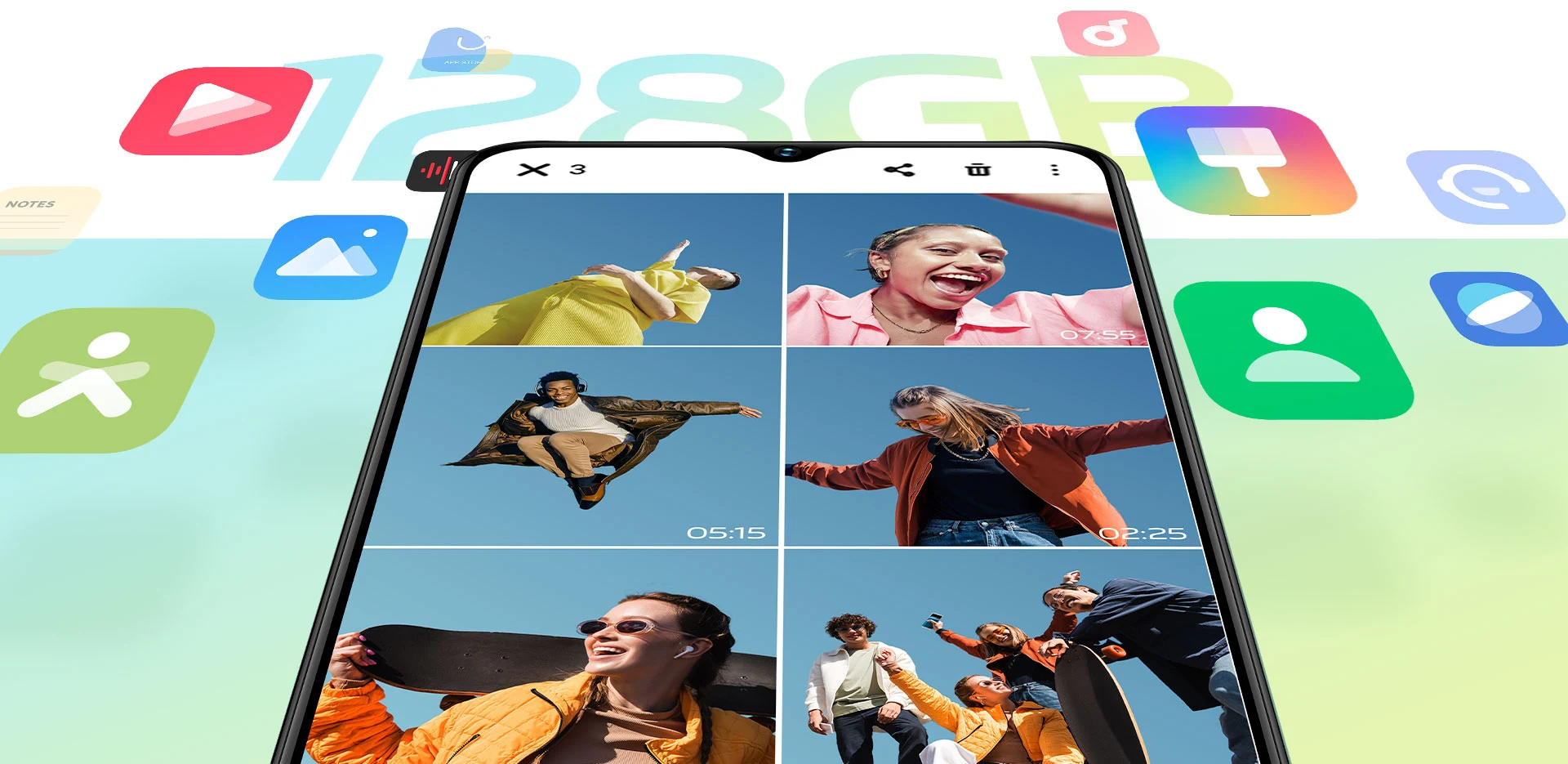 هاتف vivo Y18 مع ذاكرة للقراءة فقط سعة 128 جيجا بايت + سعة تخزين قابلة للتوسيع