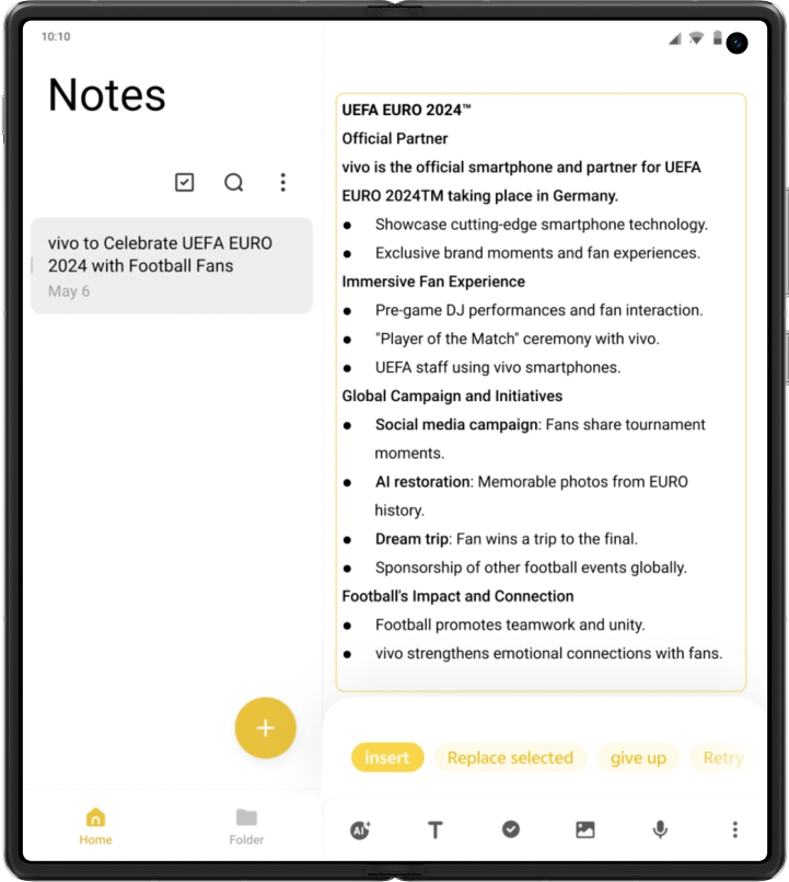 vivo X Fold3 Pro with AI Note Assist