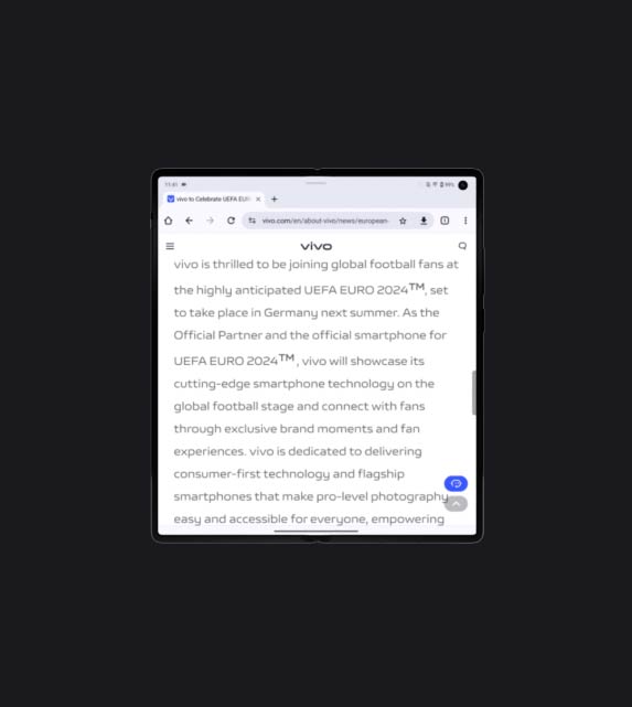 vivo X Fold3 Pro with fold to split function