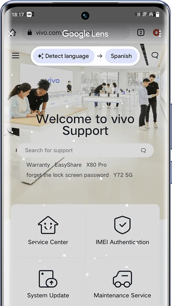 dịch ngôn ngữ chỉ với một lần chạm của vivo v29 VN