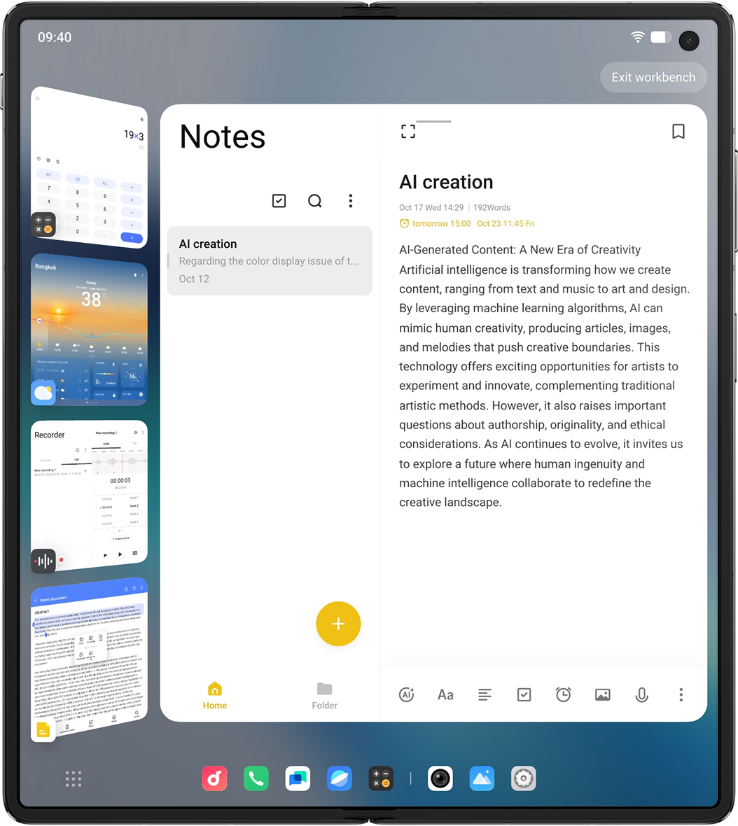 vivo X Fold5 with AI Smart Office Origin Workbench Function