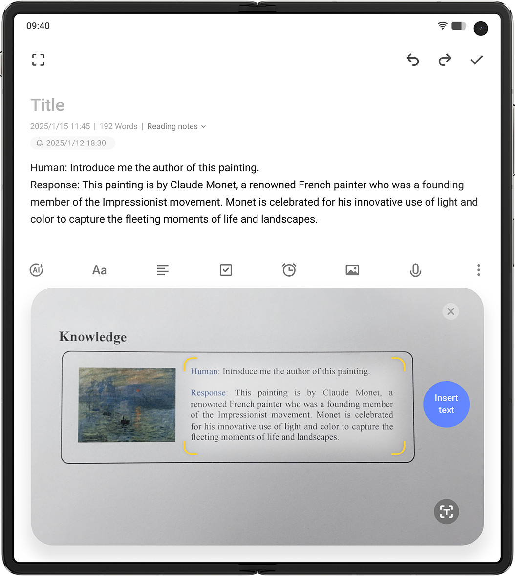 vivo X Fold5 with AI Smart Office Snap Text Function