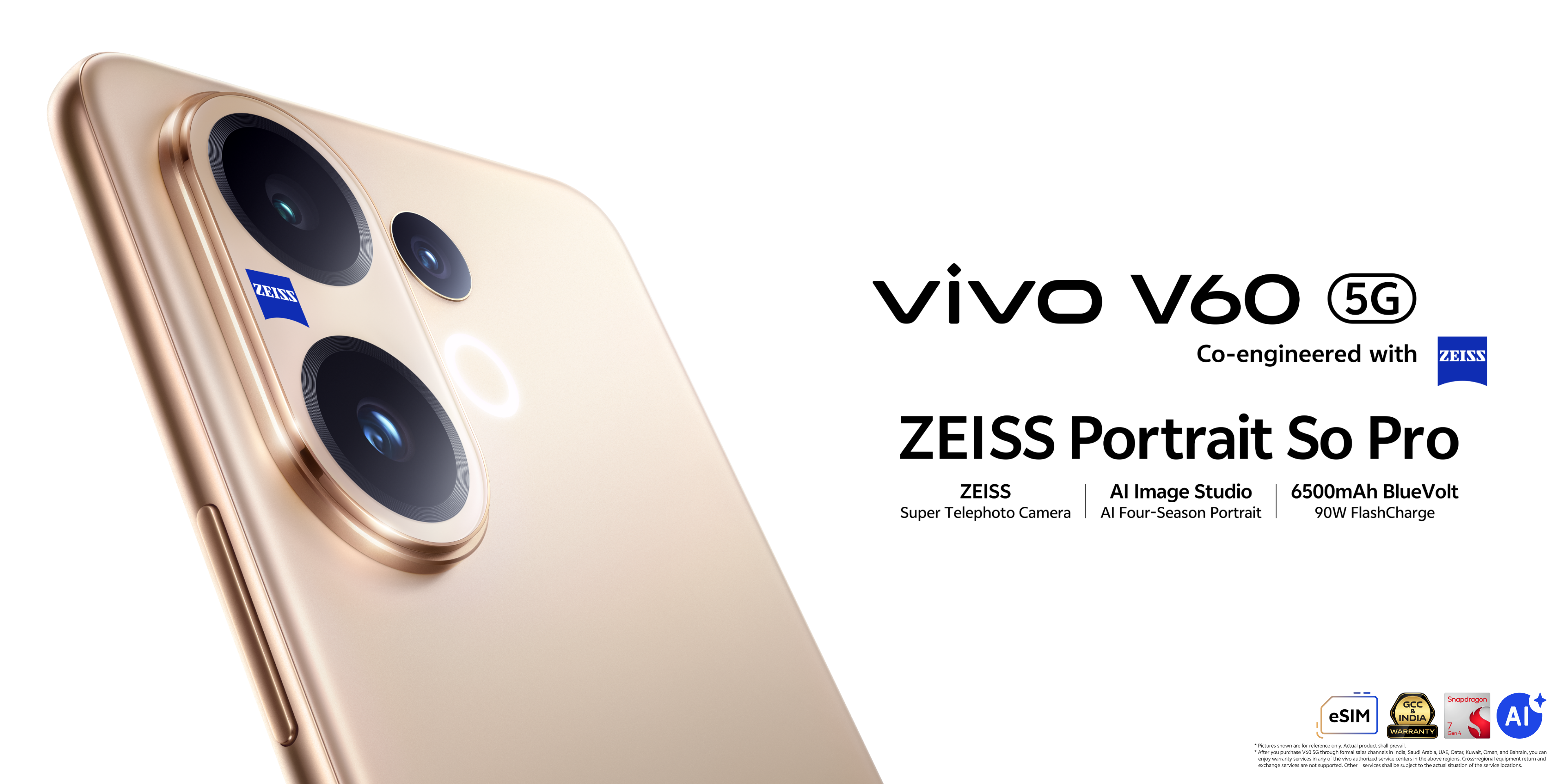 vivo V60 in Desert Gold
