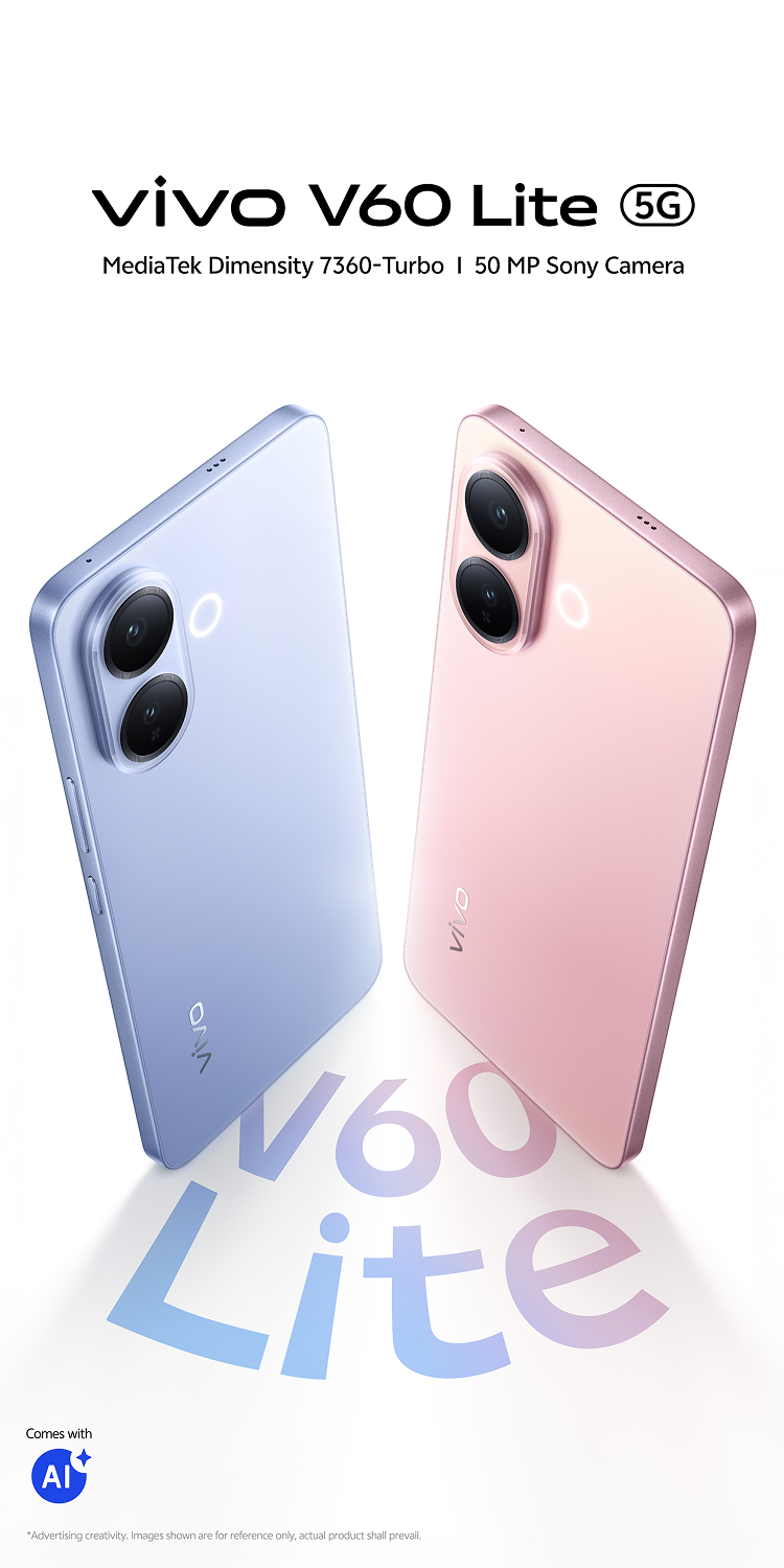 vivo V60 Lite 5G - Slim Design, Dimensity 7360-Turbo, 6500mAh