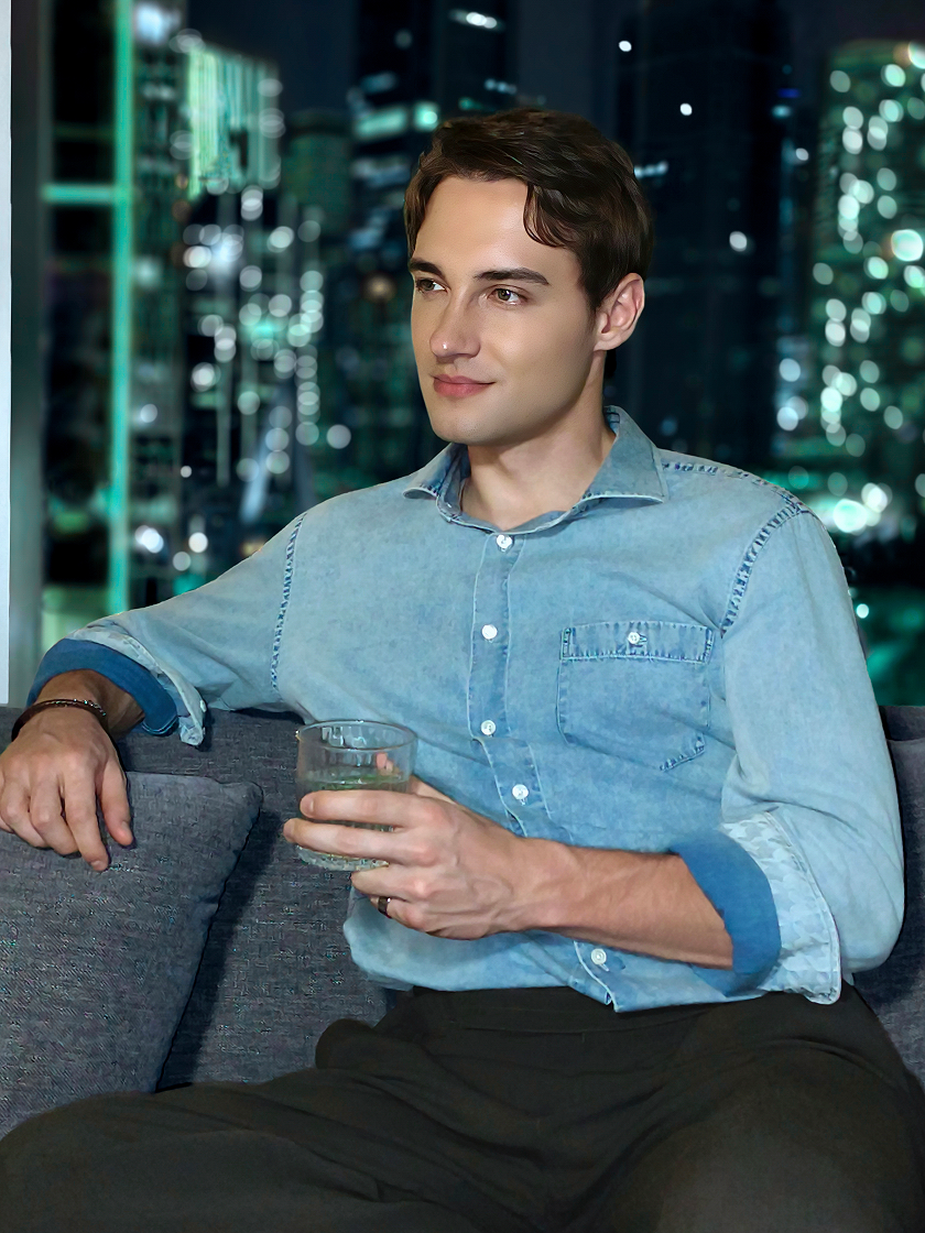 Portrait taken using vivo V60 Lite 5G with AI Aura Light on under cold light