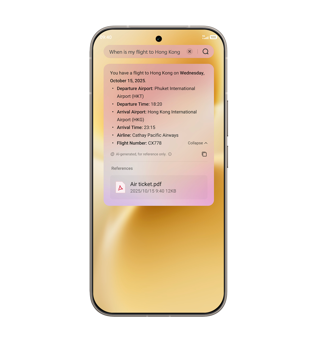 vivo V70 featuring AI Search function