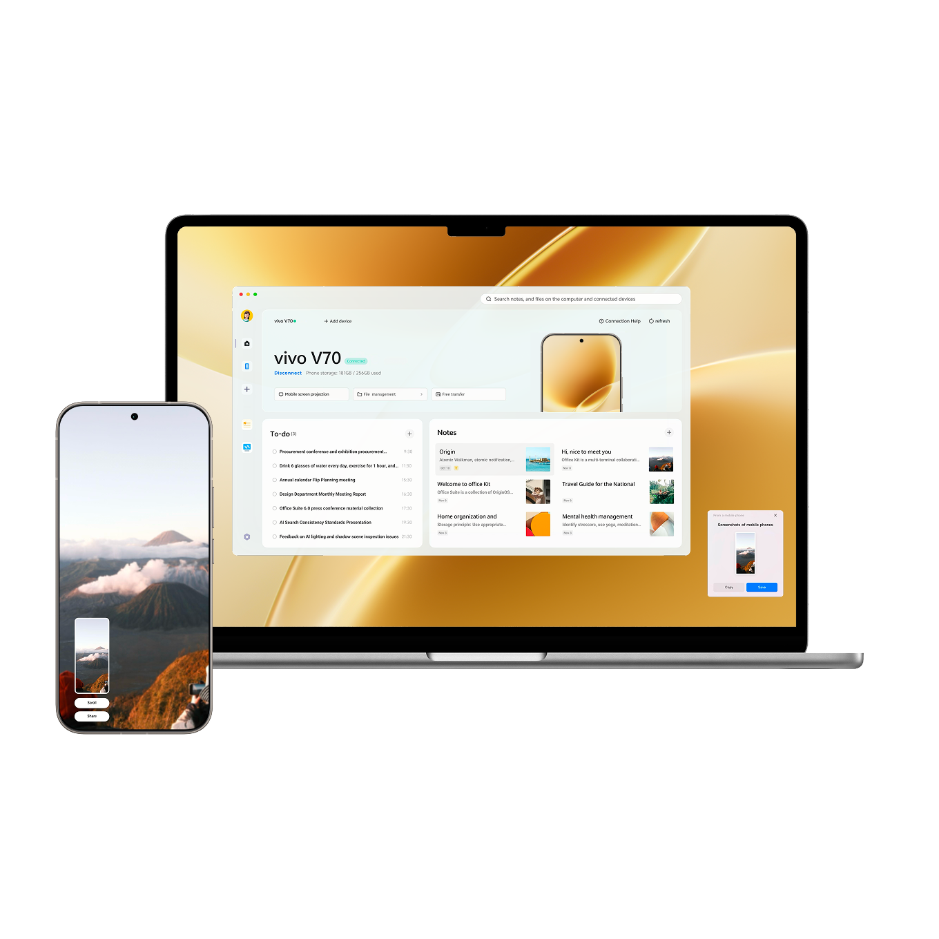vivo V70 with Task Handoff function