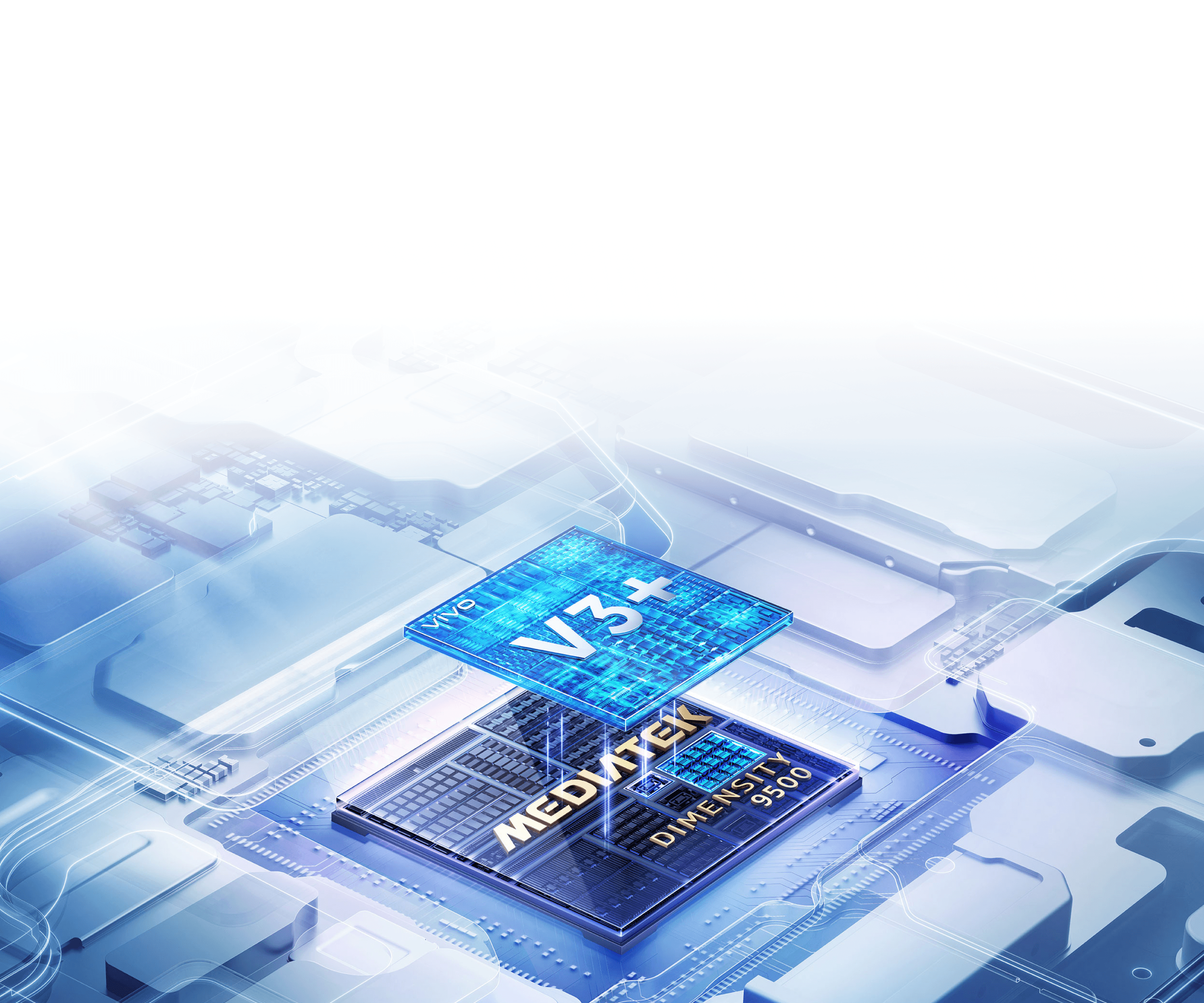 vivo X300 featuring MediaTek Dimensity 9500 processor with integrated vivo V3+ chip