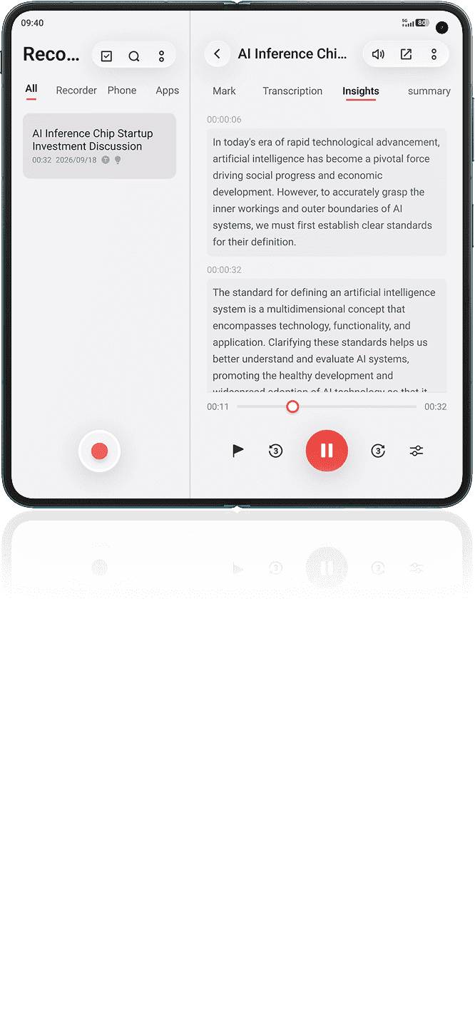 vivo X Fold6 with AI recorder insights