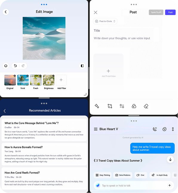 vivo X Fold6 with creative multi-split screen